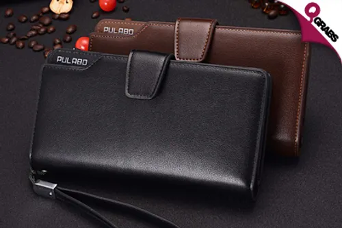 From QR69, Grab a Long Wallet Organizer with Hand Strap for Men or Women - Choose from Black OR Brown! (Up to QR360 Value)